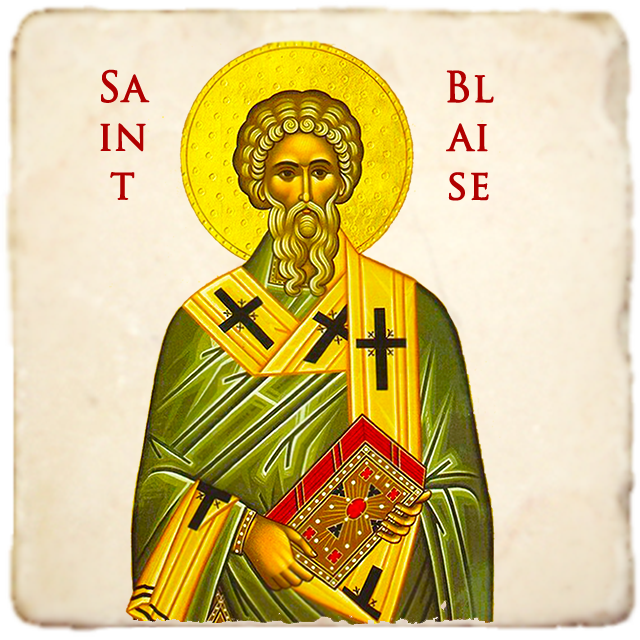 St.Blaise Icon,Men Saints,Marble Icon,Handmade,Prayer gift,Christian Icon