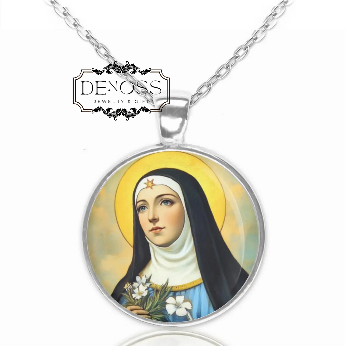 Saint Beatrice da Silva Meneses Necklace,Catholic Patron Saint Pendant Medal