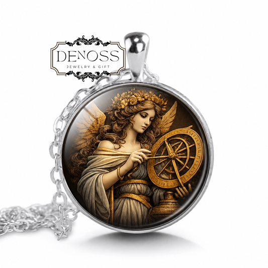 LACHESIS NecklaceKe,Moirai,Allotter,Three Fates,Fate,Destiny Length of Life,Existence Greek,Mythology,Glass Pendant