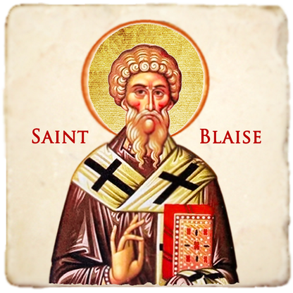 St.Blaise of Sebaste Icon,Men Saints,Marble Icon,Handmade,Prayer gift,Christian Icon