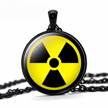 Biohazard And Radiation Pendant Necklace,Toxic Symbol,Chemist Gifts,Biohazard Symbol,Radiation
