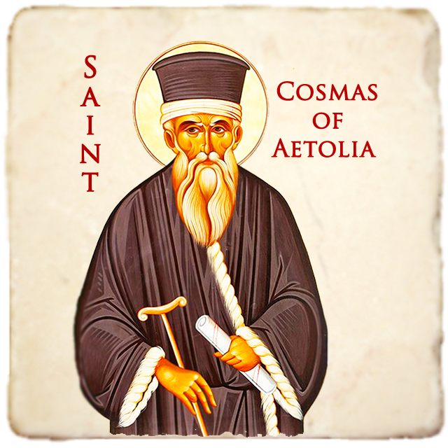 St.Cosmas of Aetolia Icon,Men Saints,Marble Icon,Handmade,Prayer gift,Christian Icon