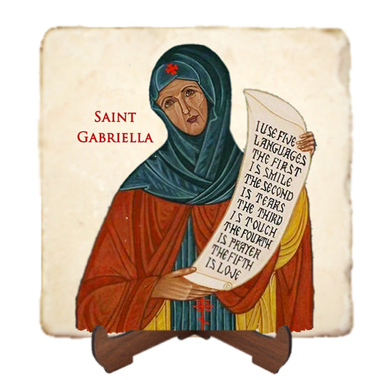 St.Gabriella Icon,Women Saint,Marble Icon,Handmade,Prayer gift,Christian Icon