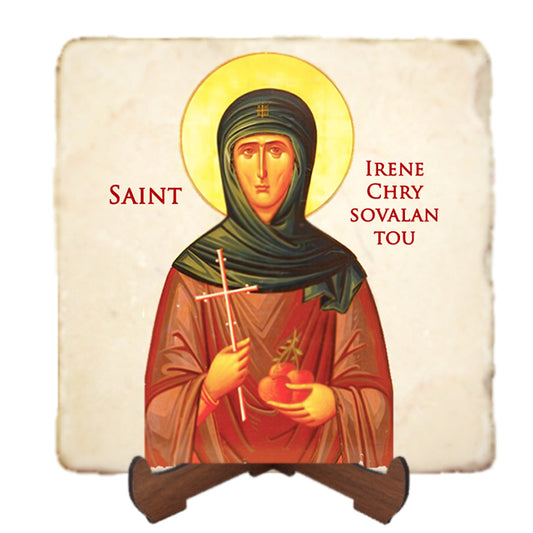 St.Irene Icon,Women Saint,Marble Icon,Handmade,Prayer gift,Christian Icon