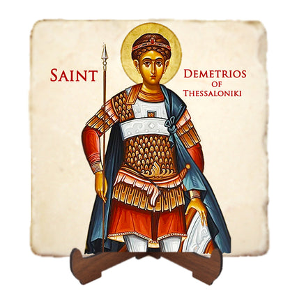 St.Demetrius Icon,Men Saints,Marble Icon,Handmade,Prayer gift,Christian Icon