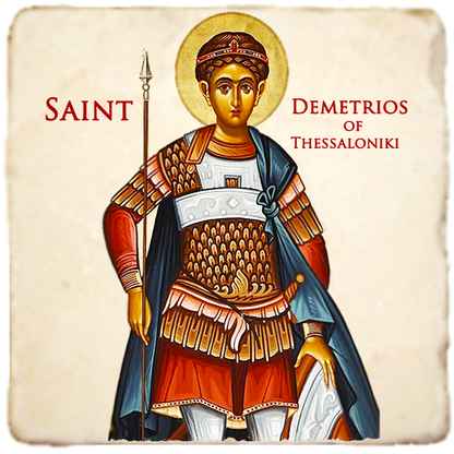 St.Demetrius Icon,Men Saints,Marble Icon,Handmade,Prayer gift,Christian Icon