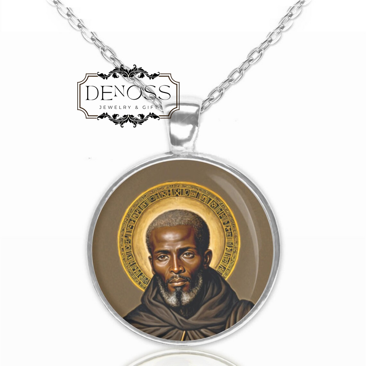 Saint Benedict the African Necklace Pendant Medal