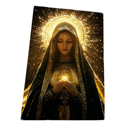 Mystic Madonna,Fresco on Antique Marble