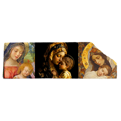 Virgin Mary Parade,Fresco on Antique Marble