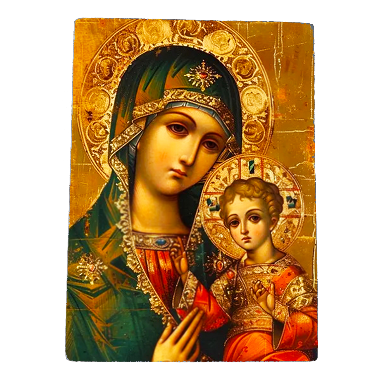 Orthodox Christian Decor,Byzantine Art,Fresco on Antique Marble