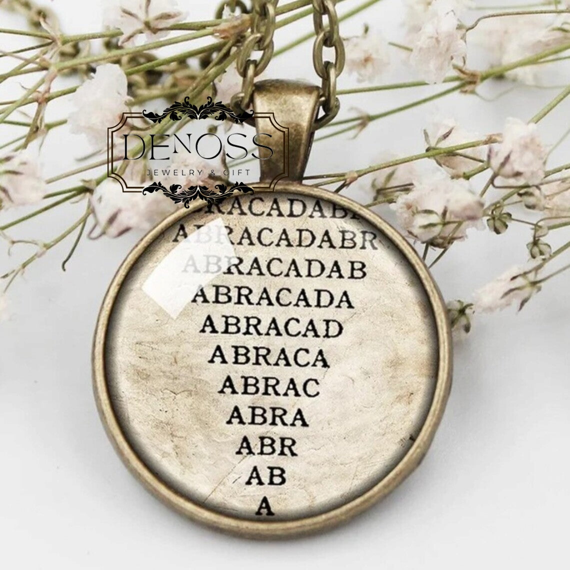 Abracadabra Pendant Necklace,Occult jewelry,Magick Talisman,Esoteric Sacred magic gift,Abracadabra