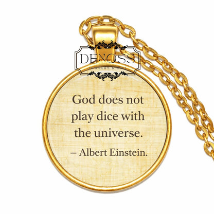 Albert Einstein Quote Pendant,Inspirational Necklace,Science Philosophy Jewelry Gift