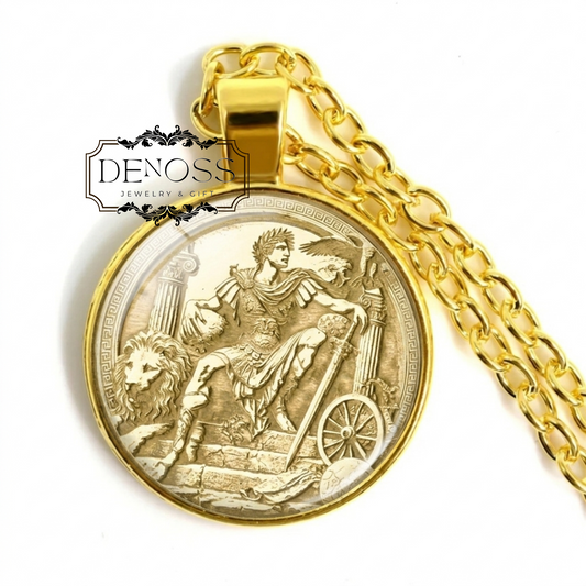 Alexander III of Macedon Pendant Macedonian King Necklace,Ancient Warrior Amulet