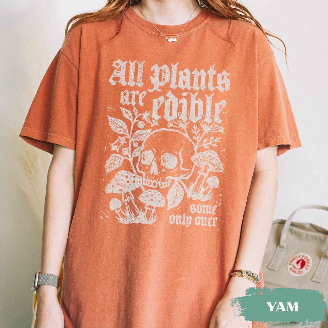 All Plants Are Edible Some Only Once Shirt, Funny Gardening Skeleton Tee, Dark Botanical Graphic Tshirt, Gothic Plant Lover Gifts