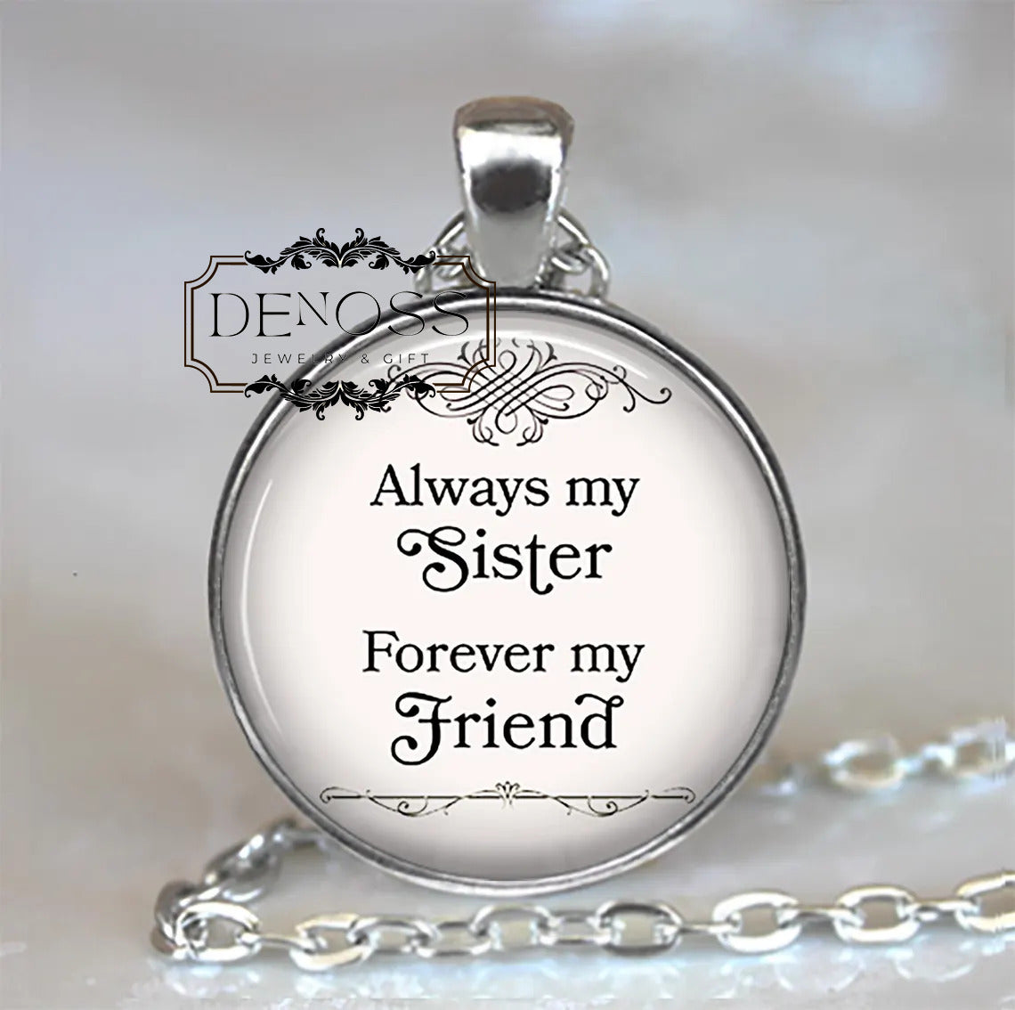 Always my Sister,Forever my Friend necklace,sister quote gift,sisters quote jewelry