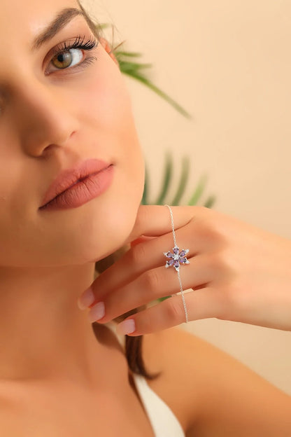 925 Sterling Silver Chain Sun Silver Lotus Bracelet
