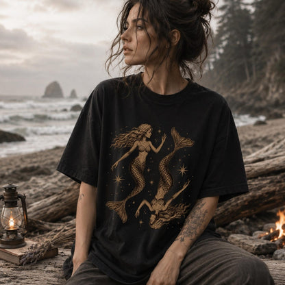 Antique Mermaid Shirt Siren Whimsigoth Clothing ,Vintage Mermaid Dark Academia Shirt, Coastal Gothic Dark Feminine, Sea Witch Shirt, Whimsigoth