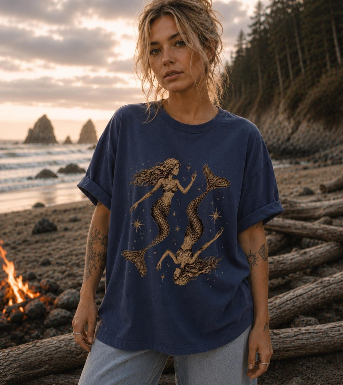 Antique Mermaid Shirt Siren Whimsigoth Clothing ,Vintage Mermaid Dark Academia Shirt, Coastal Gothic Dark Feminine, Sea Witch Shirt, Whimsigoth