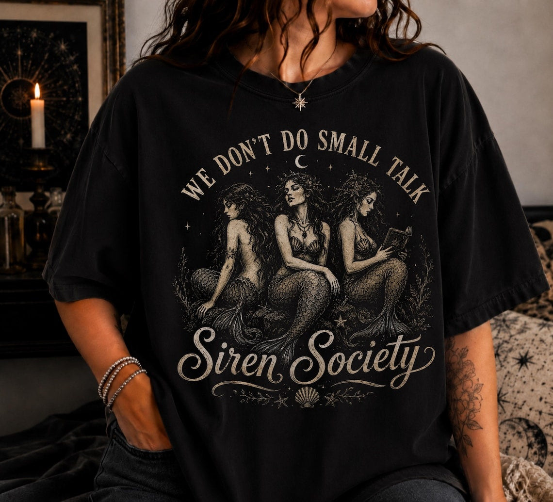 Antisocial Shirt Siren Society Shirt ,Mermaid Shirt ,Vintage Mermaid Whimsigoth Clothing ,Antique Sirens Shirt ,Sea Witch Shirt ,Coastal Gothic
