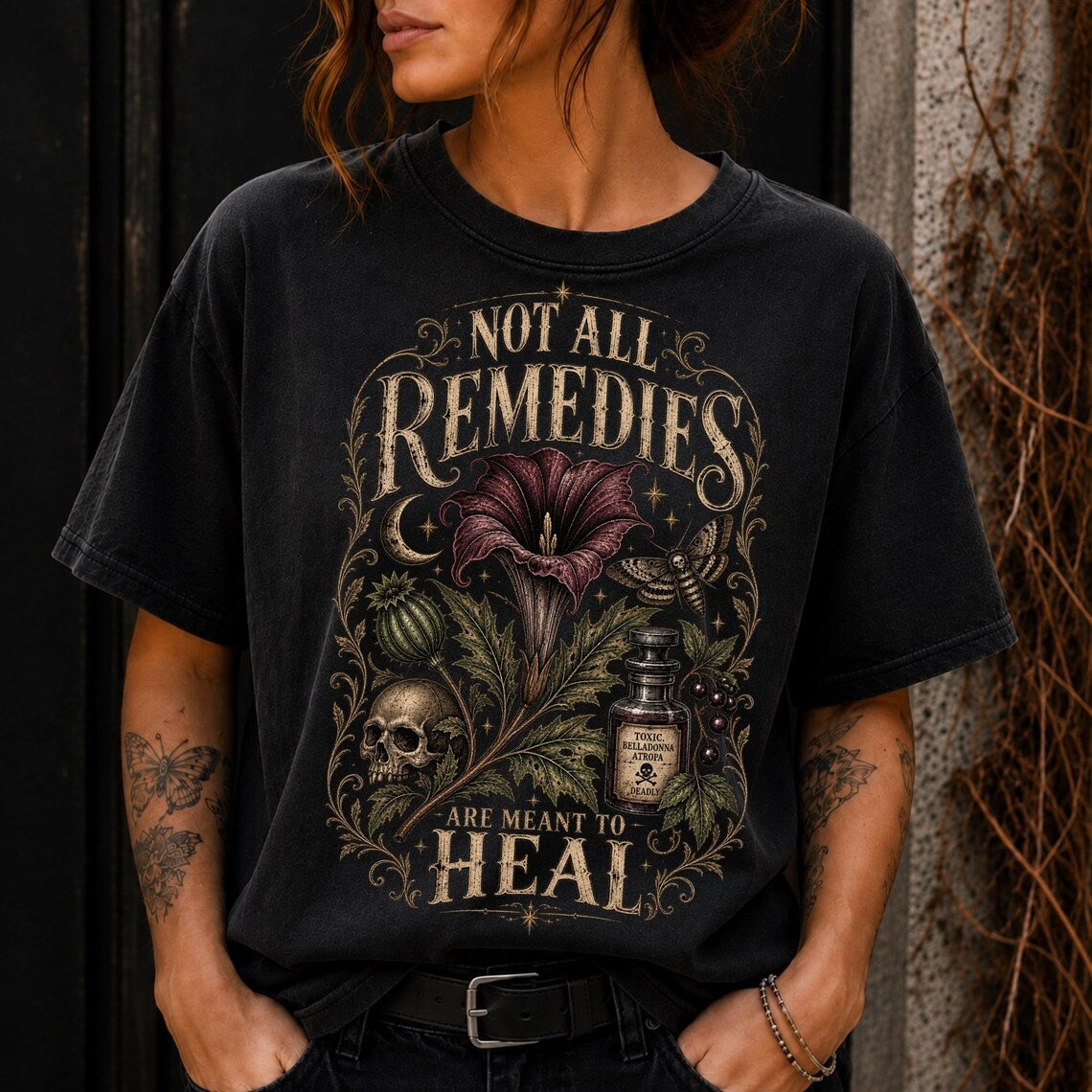 Apothecary dark humor shirt ,goth clothes ,whimsigoth clothing ,gothic clothes ,grunge clothes ,herbalist apothecary gifts ,witchy things