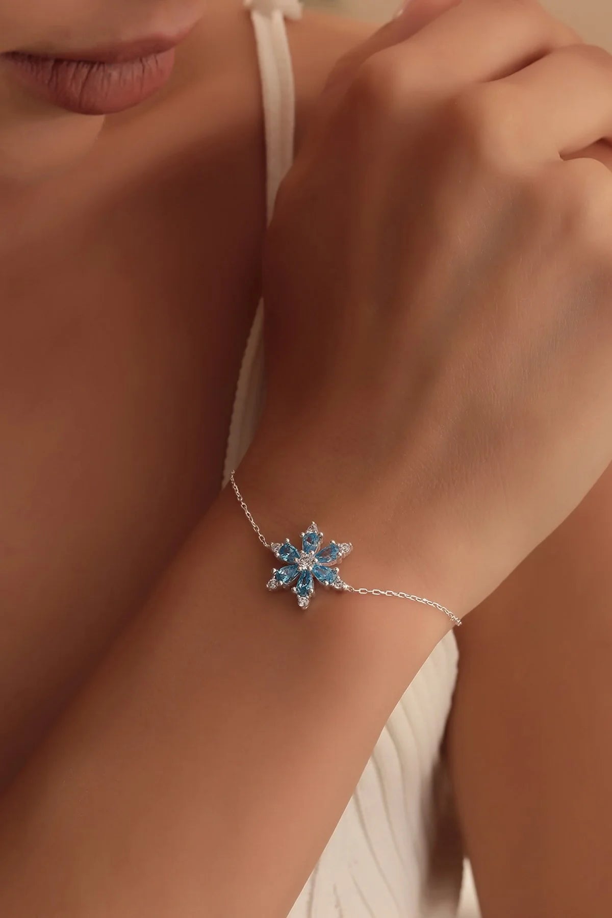 925 Sterling Silver Chain Sun Silver Lotus Bracelet