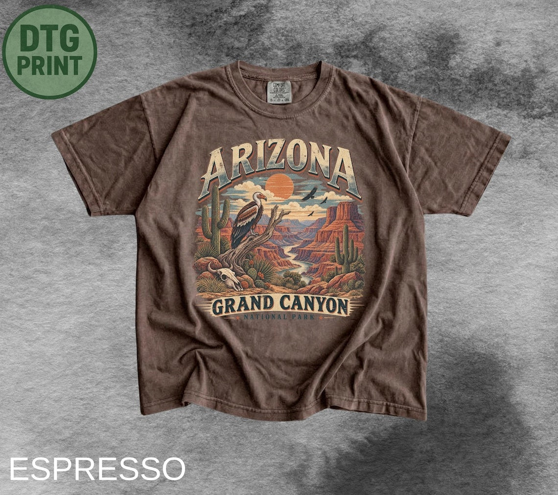 Arizona Grand Canyon Shirt, Vintage Desert T-Shirt, Grand Canyon National Park Tee, Southwest Travel Shirt, Vulture Graphic Tee
