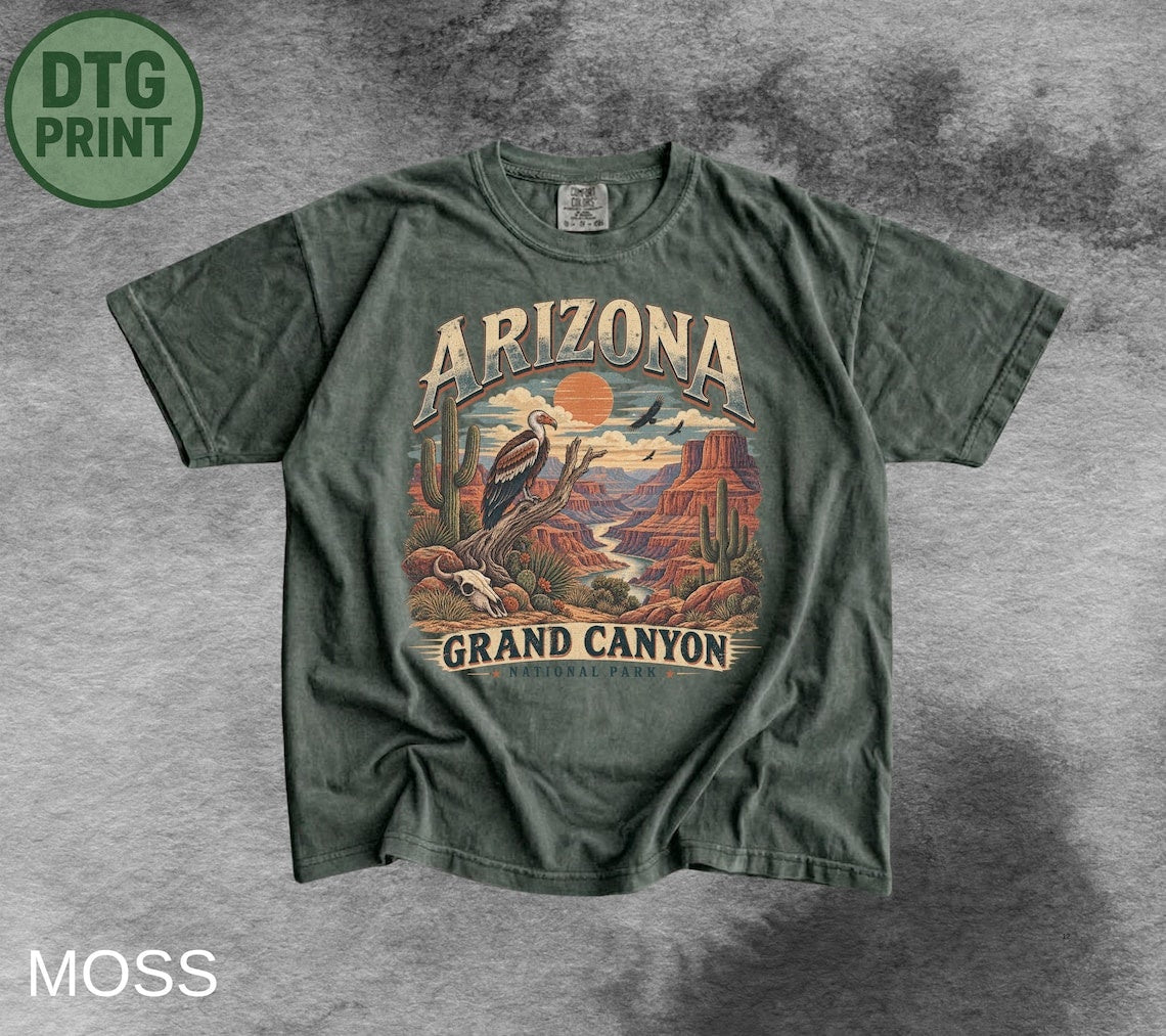 Arizona Grand Canyon Shirt, Vintage Desert T-Shirt, Grand Canyon National Park Tee, Southwest Travel Shirt, Vulture Graphic Tee
