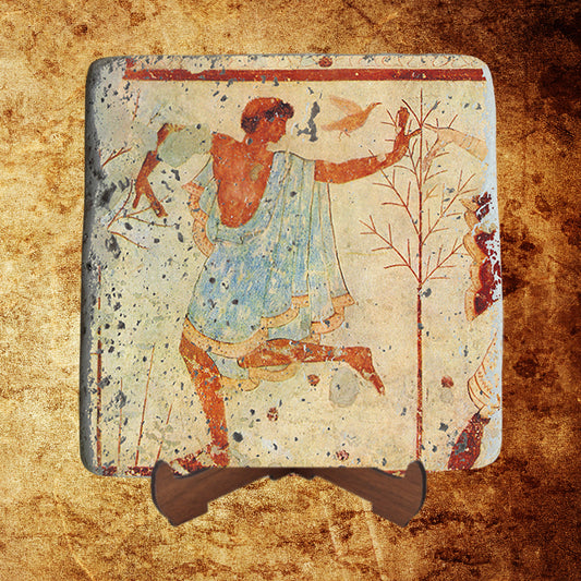 Etruscan Dancer Fresco on Stone