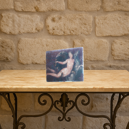 Nereid on a Seahorse Replica Fresco on Antique Marble,Greek mythology