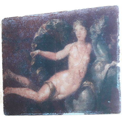 Nereid on a Seahorse Replica Fresco on Antique Marble,Greek mythology