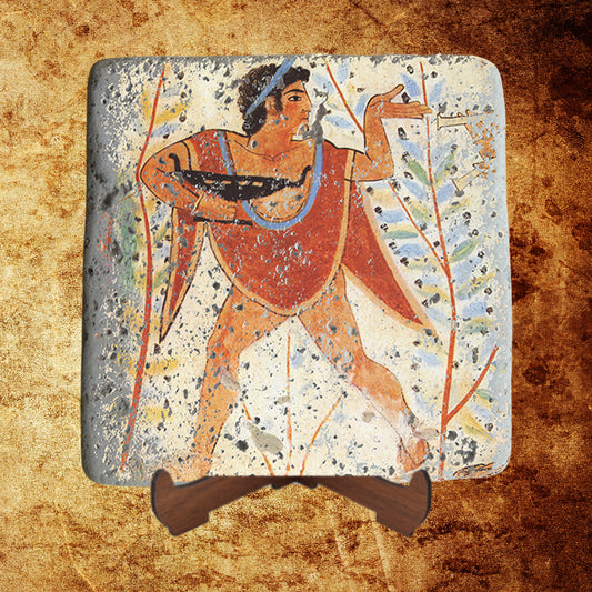 Servant with a Cup,Etruscan Art,Fresco on Stone