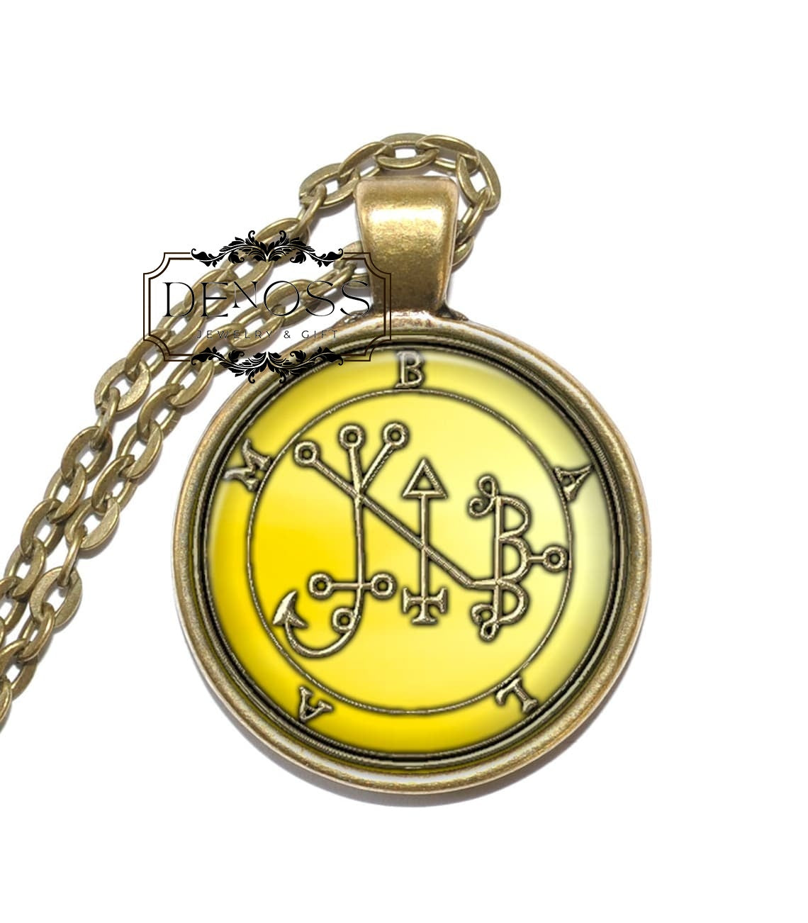BALAM Necklace Sigil,Demon of the Night,Demon King,Night Demon,Goetia,Goetic Demon,Art Pendant Necklace,Glass Pendant