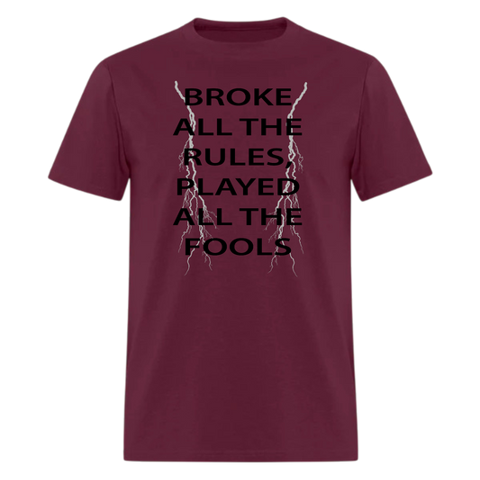 Lighting Authentic ,Struck Thunderstruck lyrics T shirt