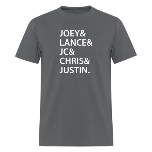 Joey,Lance,JC,Chris,Justin,T Shirt  Boy Band Tee