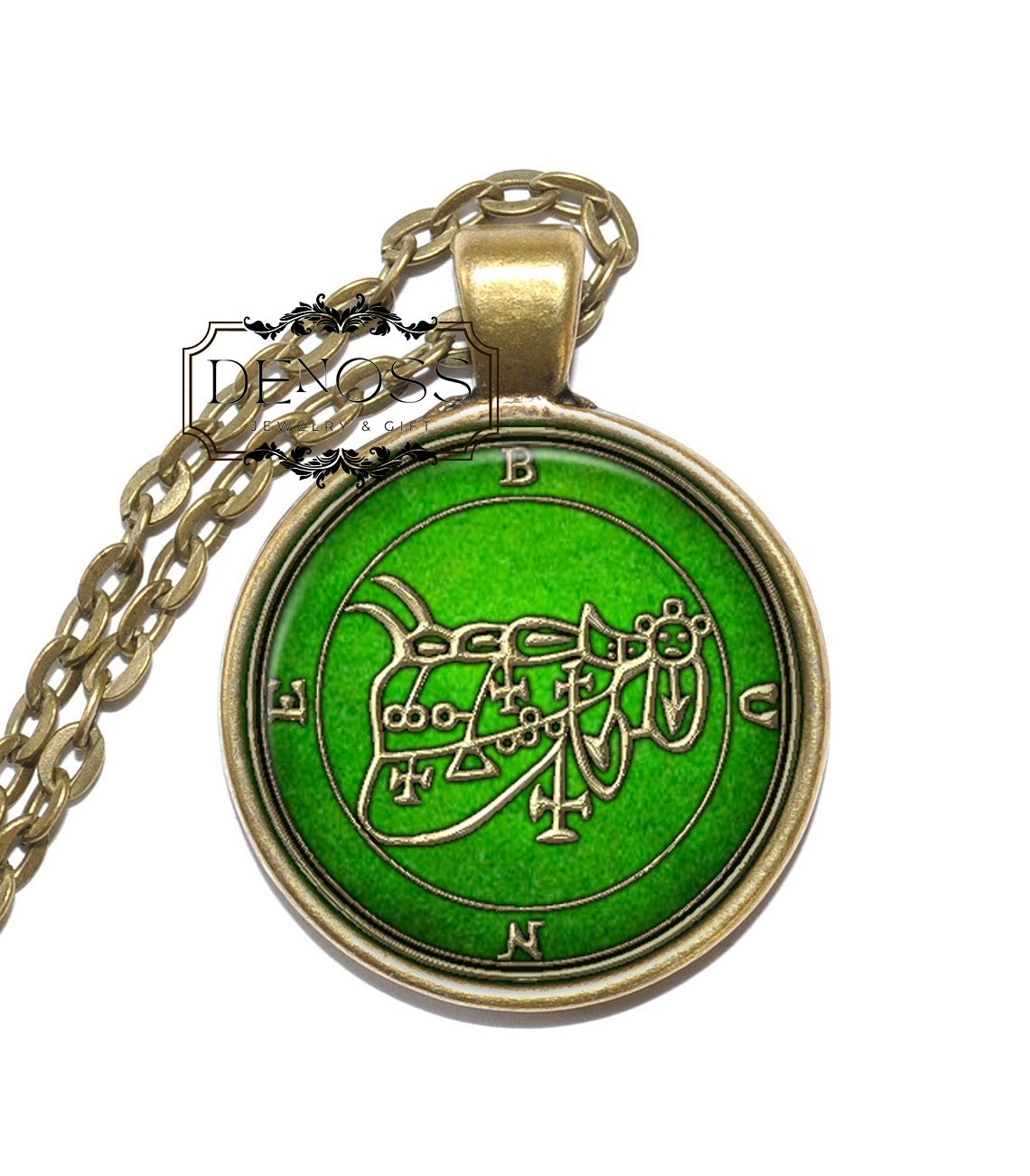 BUNE Necklace Sigil,Demon Duke,Day Demon,Goetia,Goetic Demon,Art Pendant Necklace,Glass Pendant