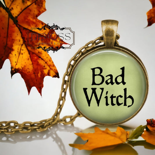 Bad Witch Pendant Necklace,Halloween Costume Jewelry - Denoss