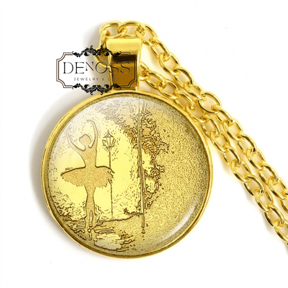 Ballerina Pendant Poetic Dance Scene Necklace