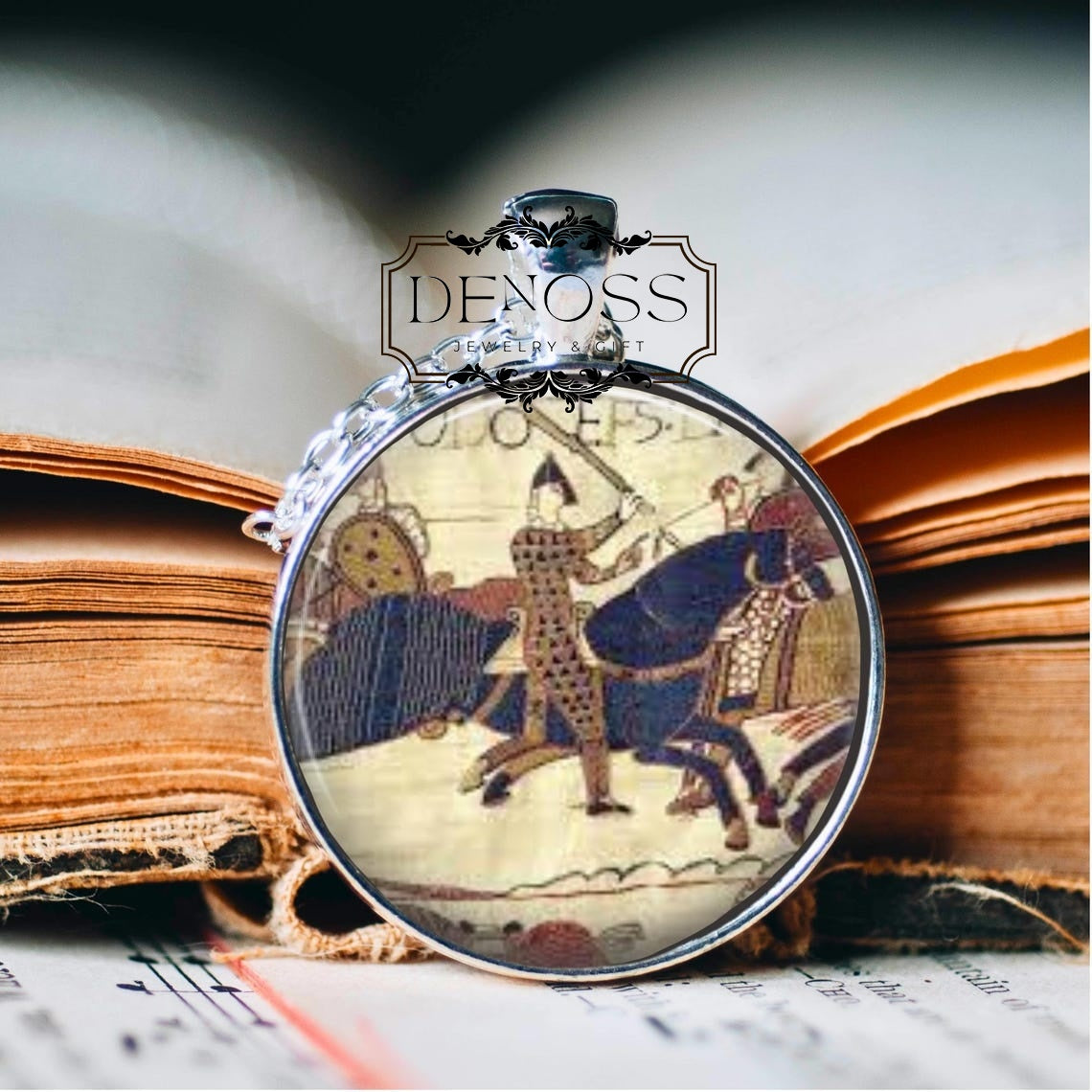 Bayeux Tapestry Pendant Necklace,1066 Norman Conquest Battle of Hastings Jewellery