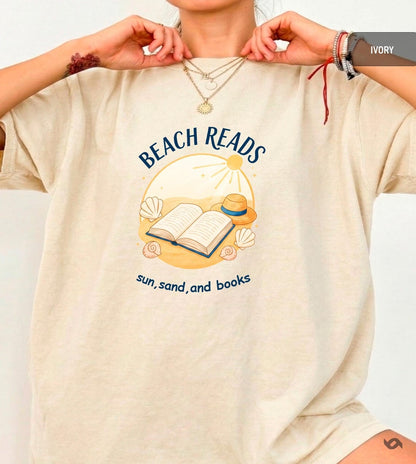 Beach Reads Shirt  Book Lover Summer Tee  Beach Reading Shirt Bookish Vacation Tee