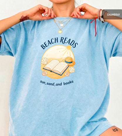 Beach Reads Shirt  Book Lover Summer Tee  Beach Reading Shirt Bookish Vacation Tee