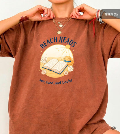 Beach Reads Shirt  Book Lover Summer Tee  Beach Reading Shirt Bookish Vacation Tee