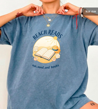 Beach Reads Shirt  Book Lover Summer Tee  Beach Reading Shirt Bookish Vacation Tee