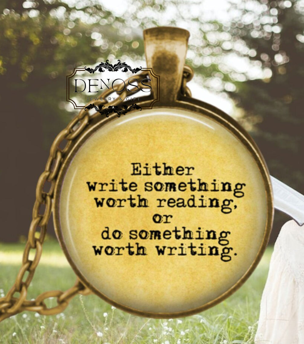 Benjamin Franklin Quote Necklace,Writer Gift