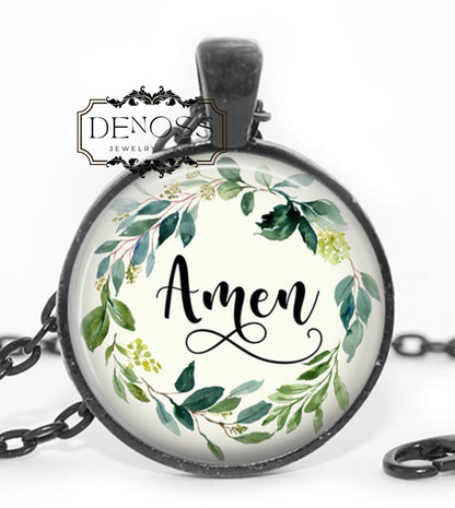 Bible Verse Cabochon Necklace,Christian Inspirational Jewelry