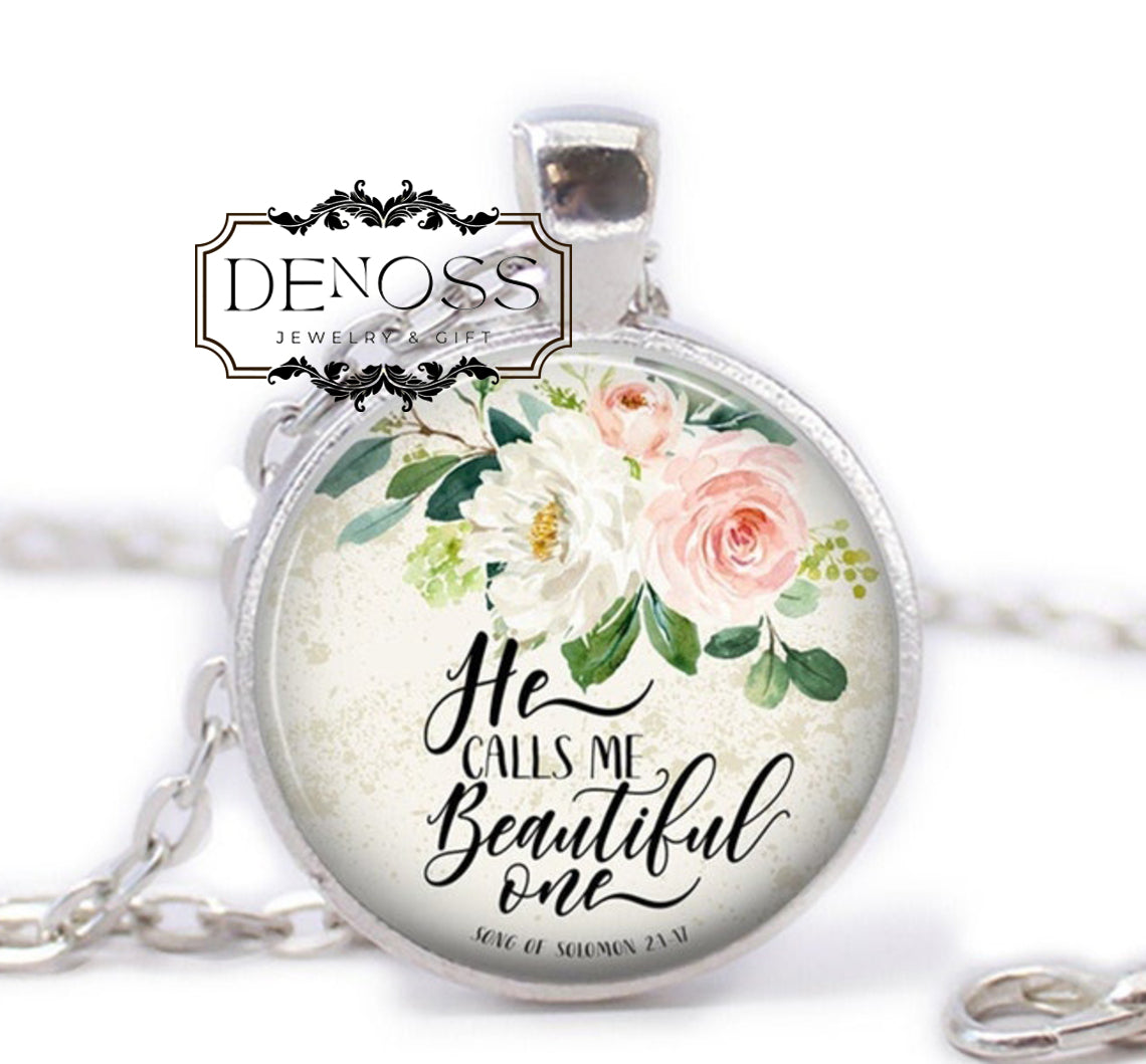 Bible Verse Cabochon Necklace ,Inspirational Christian Jewelry