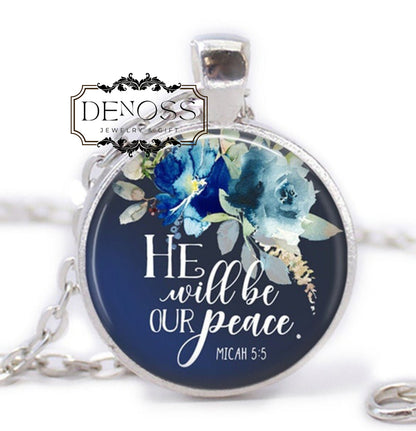 Bible Verse Cabochon Pendant Necklace,Christian Inspirational Jewelry
