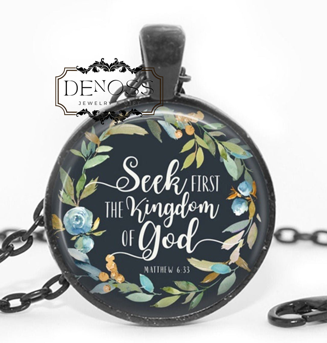 Bible Verse Cabochon Pendant Necklace,Inspirational Christian Jewelry