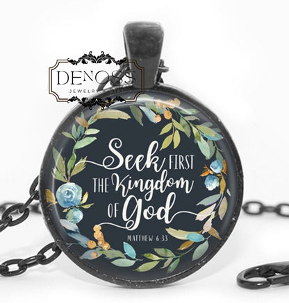Bible Verse Cabochon Pendant Necklace,Inspirational Christian Jewelry