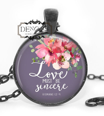 Bible Verse Pendant Necklace,Inspirational Christian Jewelry