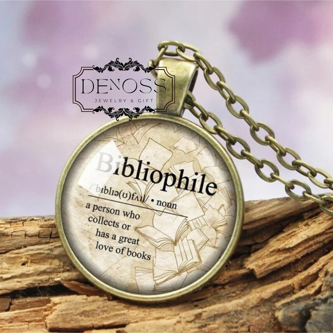 Bibliophile Definition Pendant Necklace,Bibliophile Jewelry,Writers Gift,Book Lover Gifts,Quote Jewelry,Author Gift